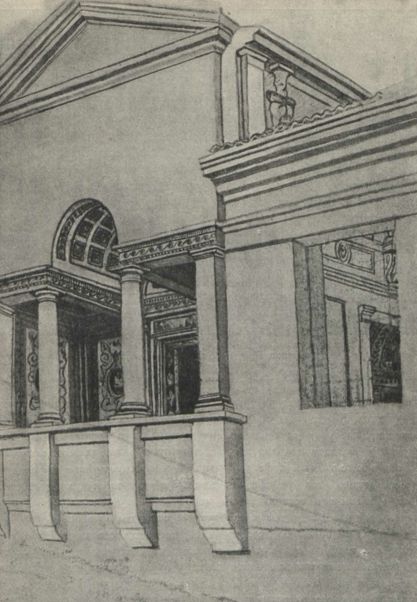 Павильон палаццо дель Тэ в Мантуе (1907). Рисунок