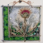 Чертополох. Шамот, фаянс, глина, смальта.