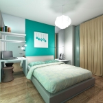 3-х квартира. В стиле «Город» Спальня 3-х квартира. В стиле «Город» Спальня